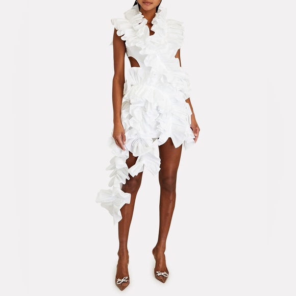 Aknvas Open-Back Ruffled Mini White - Picture 3 of 8